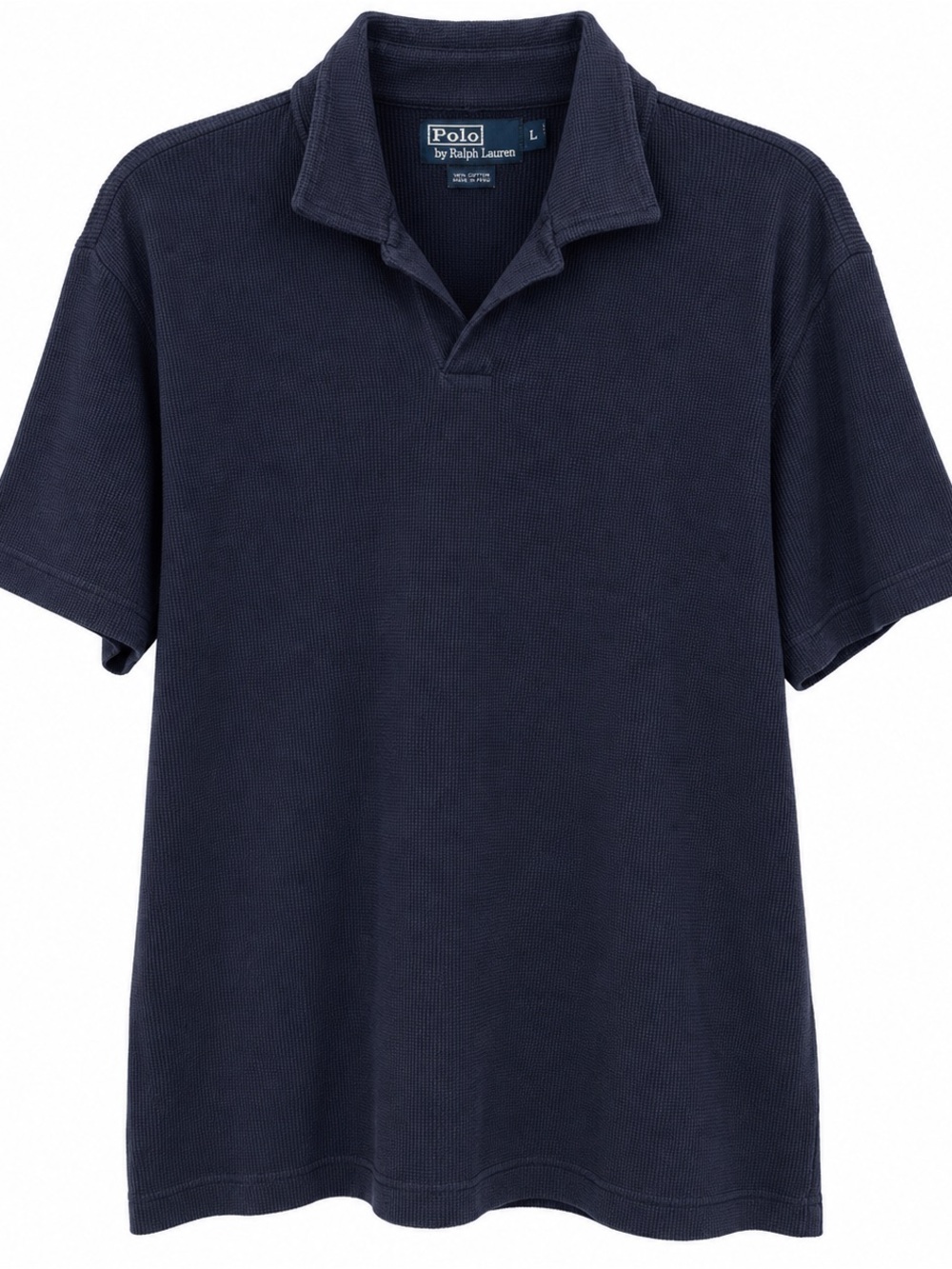 Polo Ralph Lauren Navy Blue Cotton Polo Shirt Size L